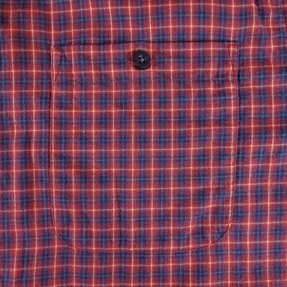 Patagonia Mens Large Vjosa River Red Blue Plaid Long Sleeve Button Down Shirt - Picture 8 of 15